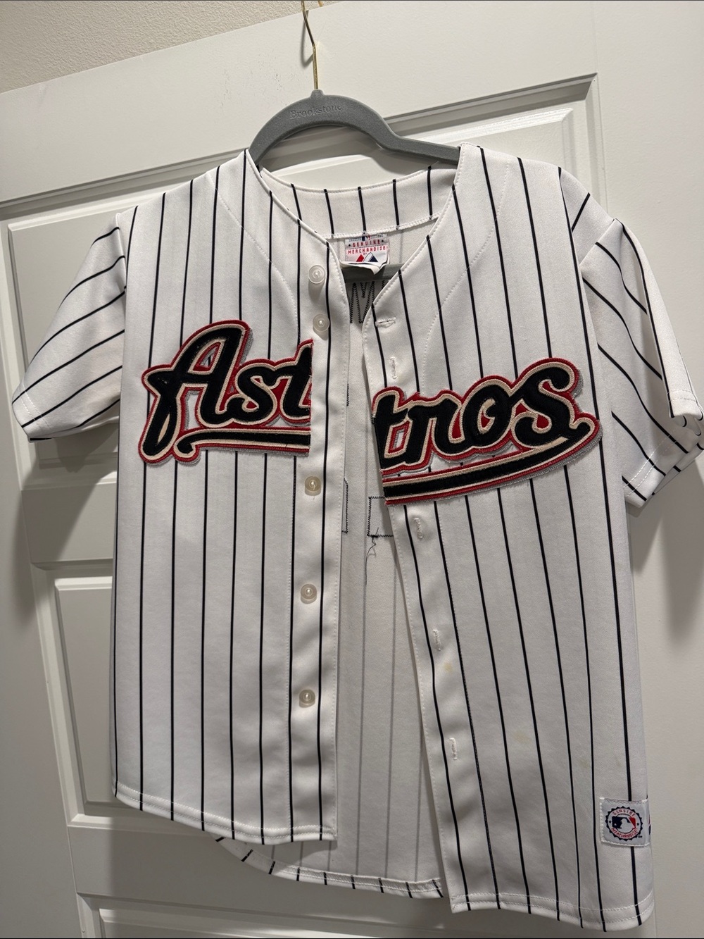 Kids  White Astros  Baseball Jersey